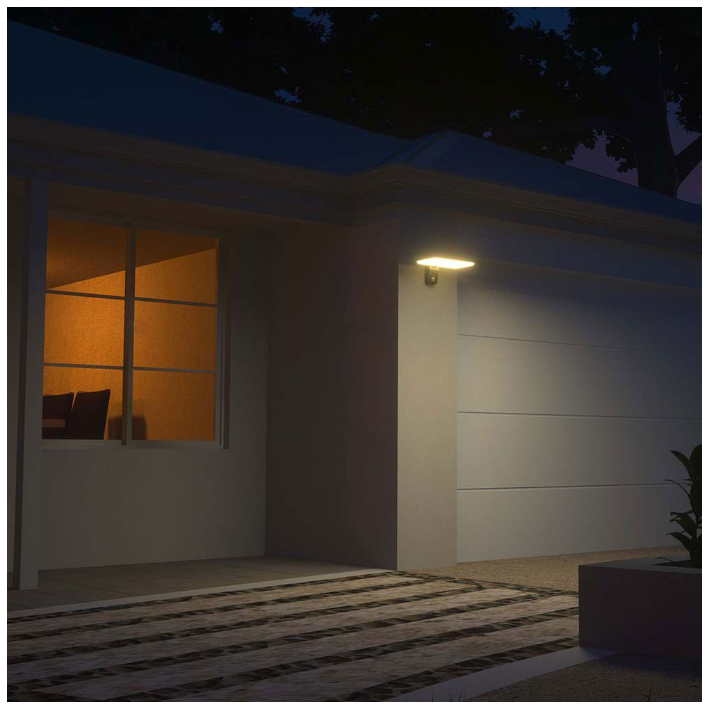 V-TAC Ηλιακό Επιτοίχιο Φωτιστικό Κήπου LED KEEPER 15W 2000lm IP65 με Αισθητήρα Κίνησης PIR Φυσικό+Ψυχρό Λευκό Μαύρο Σώμα 10315