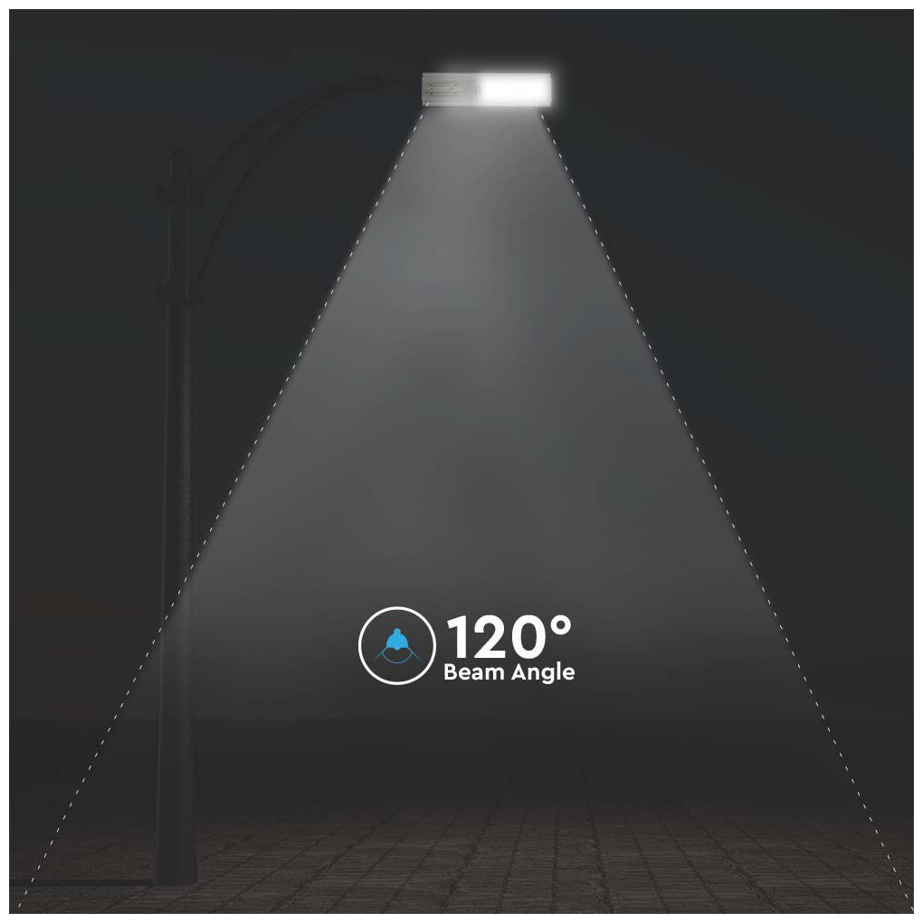 V-TAC Ηλιακό Φωτιστικό Δρόμου LED 300W 120° 3500lm IP65 με Αισθητήρα Κίνησης και Τηλεχειριστήριο Φυσικό Λευκό Γκρι Σώμα 6757