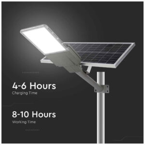 V-TAC Ηλιακό Φωτιστικό Δρόμου LED 35W 3500lm 120° Αδιάβροχο IP65 Bridgelux Chip με Χειριστήριο Γκρι Σώμα Φυσικό Λευκό 10228