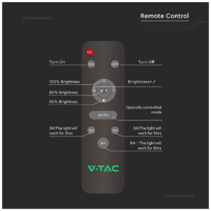 V-TAC Ηλιακό Φωτιστικό Δρόμου LED 35W 3500lm 120° Αδιάβροχο IP65 Bridgelux Chip με Χειριστήριο Γκρι Σώμα Φυσικό Λευκό 10228
