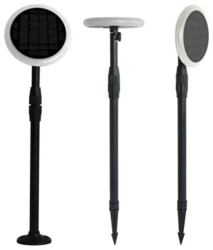 V-TAC Ηλιακό Φωτιστικό Κήπου LED SMD 2σε1 3W Αδιάβροχο IP65 260lm 360° με Ρυθμιζόμενη Κεφαλή και Ύψος Φυσικό Λευκό Μαύρο Σώμα 2τμχ./συσκ. 6667