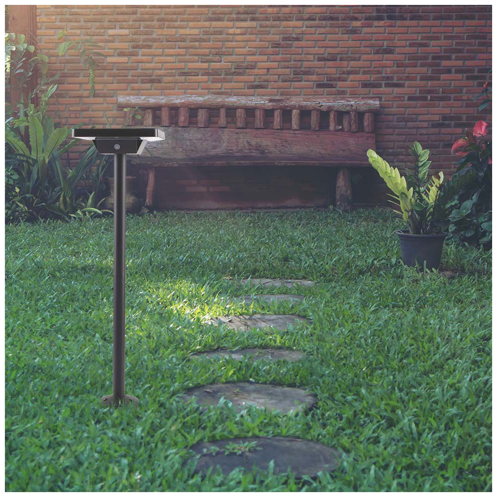 V-TAC Ηλιακό Φωτιστικό Κήπου Στύλος LED CCT 2W 220lm 110° IP65 2σε1 με Αισθητήρα Κίνησης Επιδαπέδιο ή Χωνευτό Μαύρο 10304