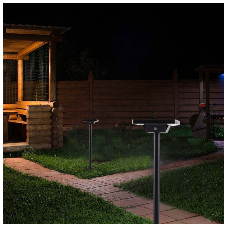 V-TAC Ηλιακό Φωτιστικό Κήπου Στύλος LED CCT 2W 220lm 110° IP65 2σε1 με Αισθητήρα Κίνησης Επιδαπέδιο ή Χωνευτό Μαύρο 10304