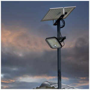 V-TAC Ηλιακός Προβολέας LED 10W 1500lm 120°x60° IP65 με Αισθητήρα Κίνησης και Χειριστήριο Ψυχρό Λευκό Μαύρο Σώμα 10313