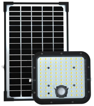 V-TAC Ηλιακός Προβολέας LED 30W 4800lm 120°x60° IP65 με Αισθητήρα Κίνησης και Χειριστήριο Ψυχρό Λευκό Μαύρο Σώμα 10311