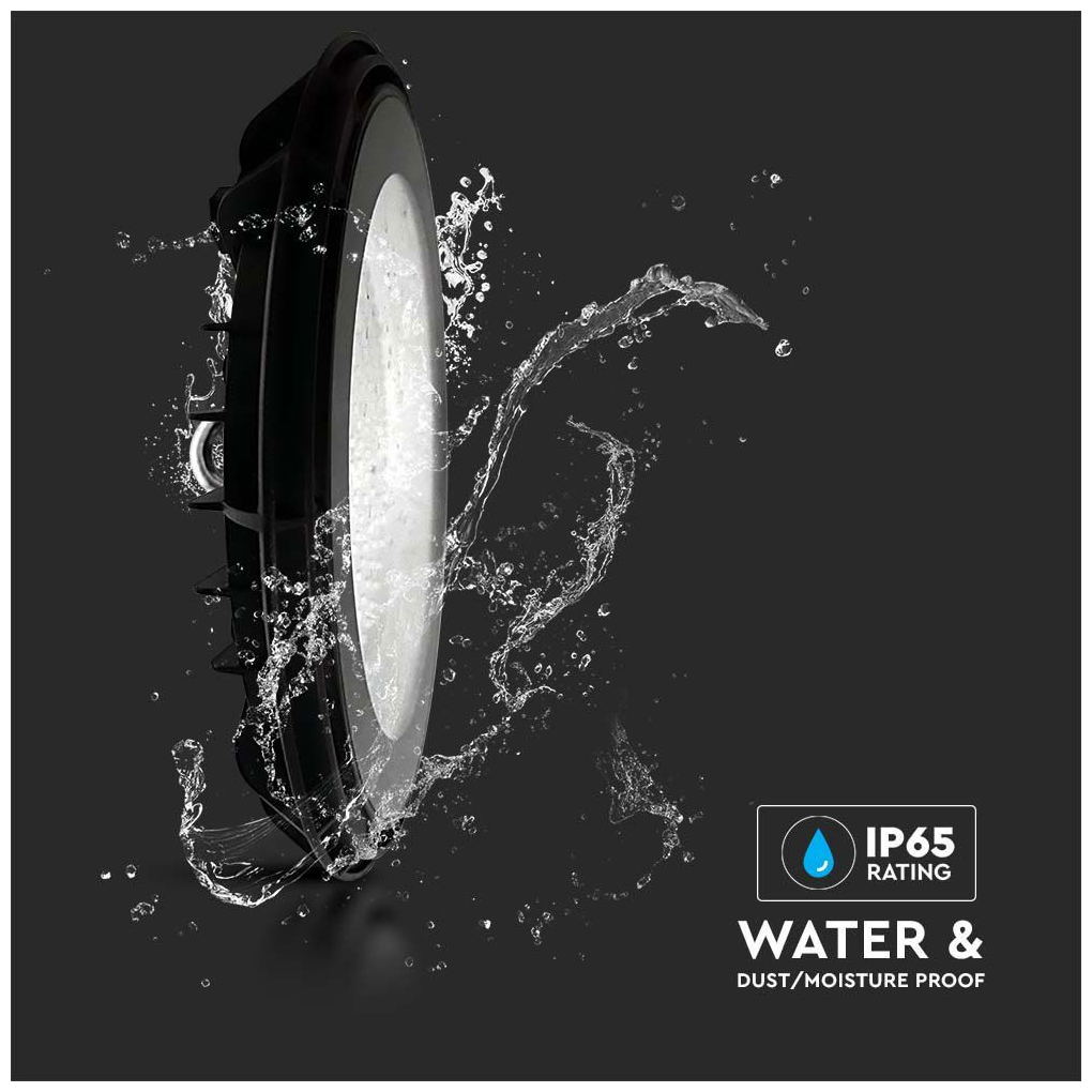 V-TAC Καμπάνα LED HIGHBAY 100W 110° 8500lm IP65 Αδιάβροχη Ψυχρό Λευκό Μαύρο Σώμα 10203