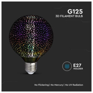 V-TAC Λάμπα LED E27 4W G125 300° IP20 3D Special Art Filament Ζεστό Λευκό 212706