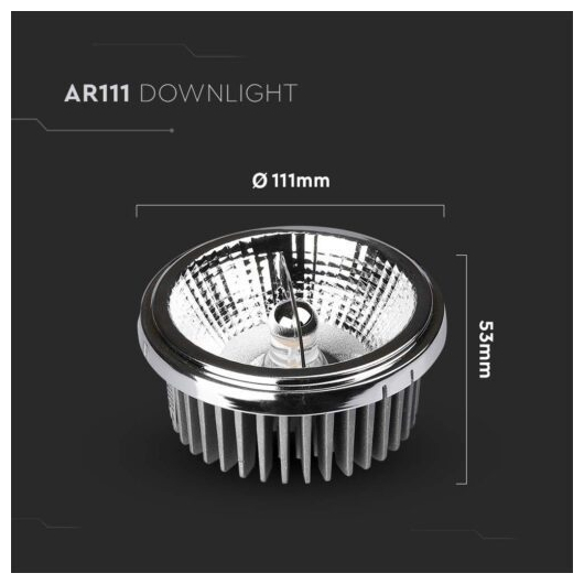 V-TAC Λάμπα LED Spot AR111 COB 20W ψυχρό λευκό 6400K 20°/40° αλουμίνιο σώμα SKU: 212794