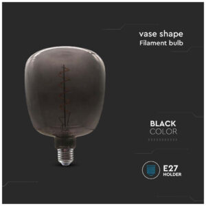 V-TAC Λαμπα LED Filament E27 4W 230V 300° IP20 VASE SHAPE Μαύρο Γυαλί 8056