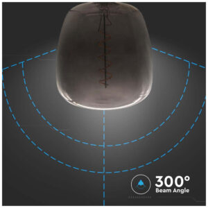 V-TAC Λαμπα LED Filament E27 4W 230V 300° IP20 VASE SHAPE Μαύρο Γυαλί 8056