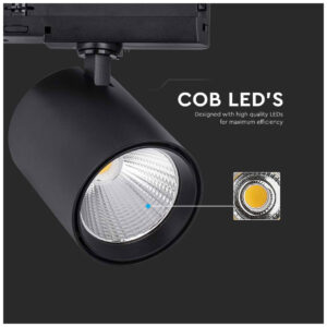 V-TAC Μαγνητικό Φωτιστικό Ράγας Σποτ LED COB 230V 35W 3000lm 30° IP20 Φυσικό Λευκό Μαύρο Σώμα 10281