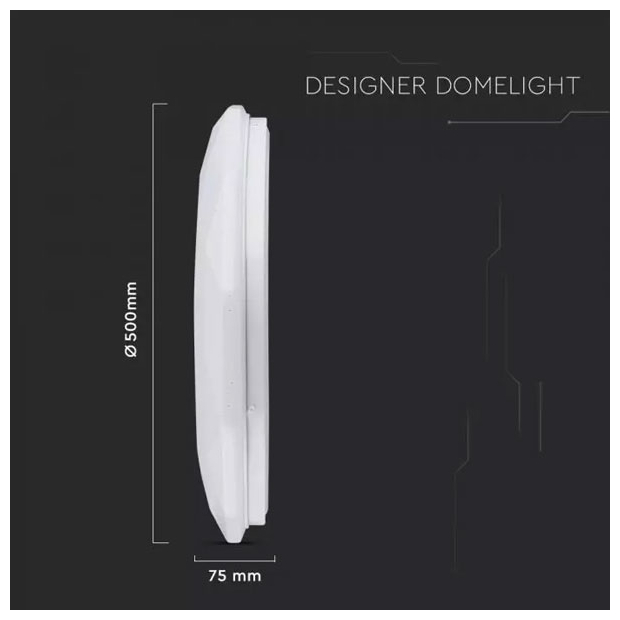 V-TAC Πλαφονιέρα Οροφής LED 60W 230V 360° 6000lm IP20 Ø500x75m Πλαστική Στρογγυλή Diamond Round Cover με Εναλλαγή Χρωμάτων & Χειριστήριο Dimmable 2114921