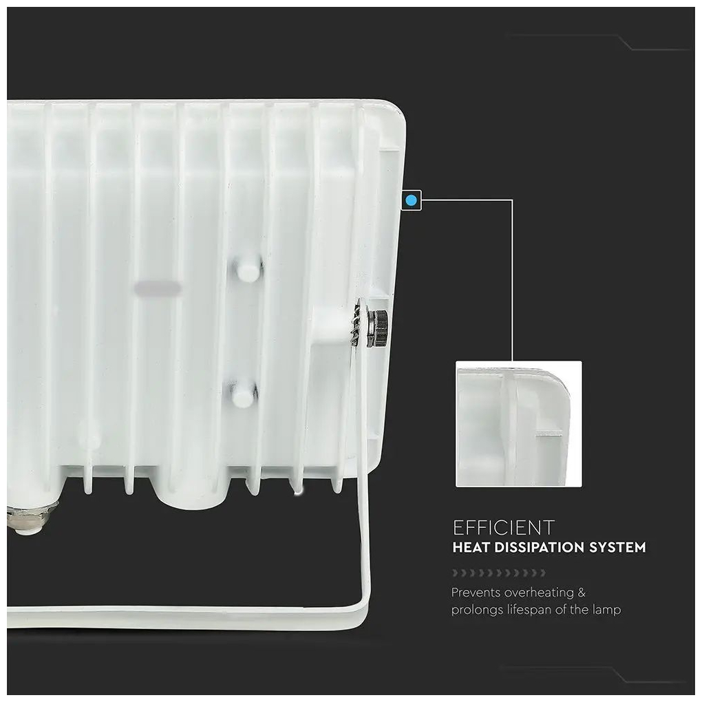 V-TAC Προβολέας LED F-Class 200W ψυχρό λευκό 6500K λευκό σώμα 6736