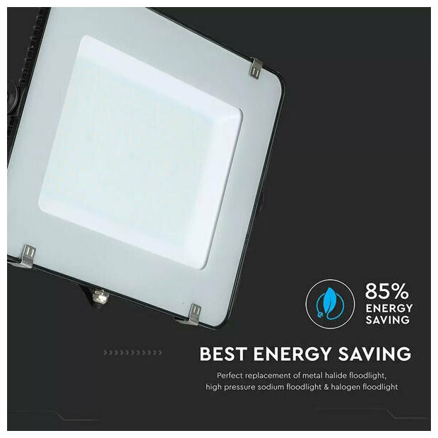 V-TAC Προβολέας LED Samsung chip 200W Ψυχρό λευκό 6500K μαύρο σώμα 21419