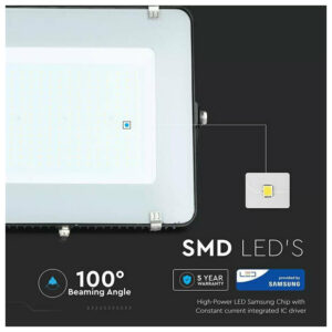 V-TAC Προβολέας LED Samsung chip 200W Ψυχρό λευκό 6500K μαύρο σώμα 21419