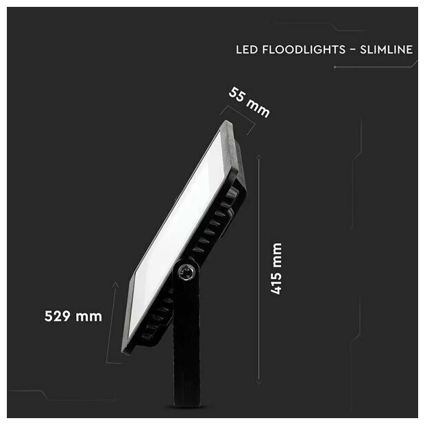 V-TAC Προβολέας LED Samsung chip 300W φυσικό λευκό 4000K μαύρο σώμα 21422