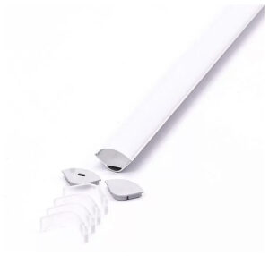 V-TAC Προφίλ Αλουμινίου για Ταινίες LED Γωνιακό Καμπυλωτό 2m Ασημί 3363