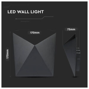 V-TAC Φωτιστικό LED Aπλίκα Τοίχου 5W 230V 120° 645lm IP65 Μαύρο Σώμα Ζεστό Λευκό 218282