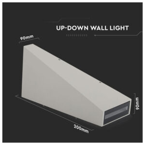 V-TAC Φωτιστικό LED Aπλίκα Τοίχου 6W 230V 120° 450lm IP65 Up-Down Γκρι Σώμα Ζεστό Λευκό 218299