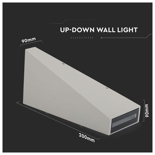 V-TAC Φωτιστικό LED Aπλίκα Τοίχου 6W 230V 120° 450lm IP65 Up-Down Γκρι Σώμα Ζεστό Λευκό 218299