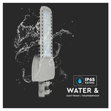 V-TAC Φωτιστικό Δρόμου LED SLIM 100W 120° 13500lm Samsung Chip Ψυχρό Λευκό Γκρι Σώμα IP65 21961