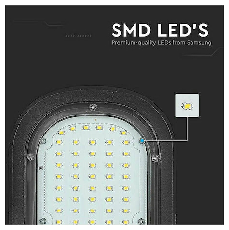V-TAC Φωτιστικό Δρόμου LED SMD 50W 4200lm 110° Samsung Chip Φυσικό Λευκό IP65 21539