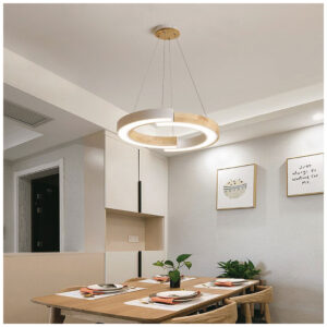 V-TAC Φωτιστικό Κρεμαστό LED 32W 230V 4000lm 120° IP20 Φυσικό Λευκό Άσπρο με Ξύλινο Σώμα 10089