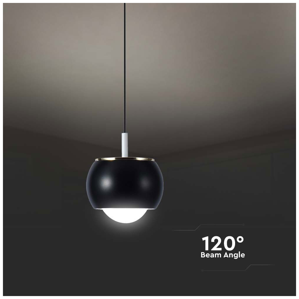V-TAC Φωτιστικό Κρεμαστό LED 9W 230V 1000lm 120° IP20 Ζεστό Λευκό Μαύρο Σώμα 10078