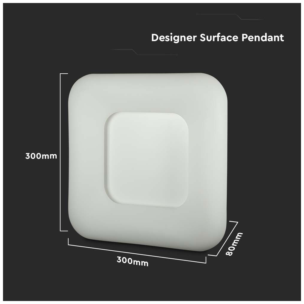 V-TAC Φωτιστικό Οροφής LED SMD 25W 230V 2500lm 120° IP20 Τετράγωνο με Εναλλαγή Χρώματος 3σε1 Άσπρο Σώμα Dimmable 213970