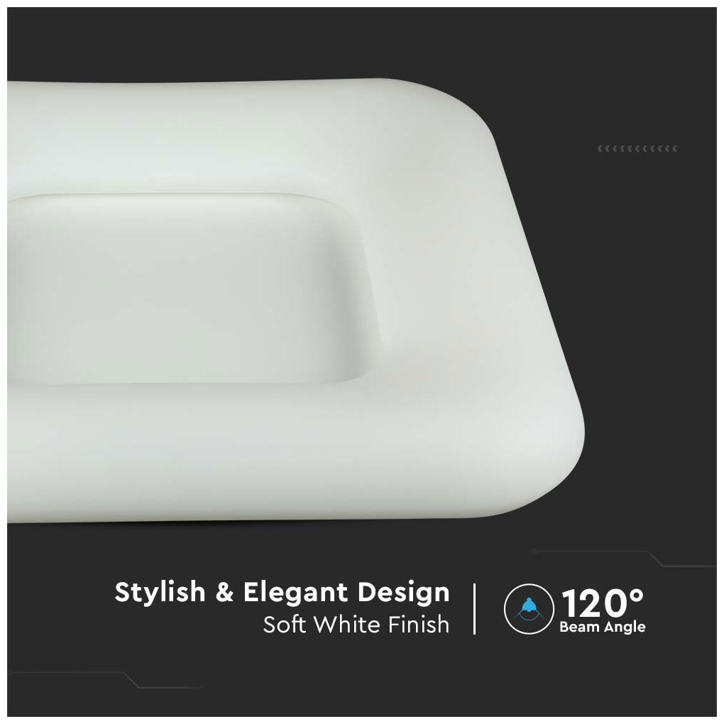 V-TAC Φωτιστικό Οροφής LED SMD 25W 230V 2500lm 120° IP20 Τετράγωνο με Εναλλαγή Χρώματος 3σε1 Άσπρο Σώμα Dimmable 213970