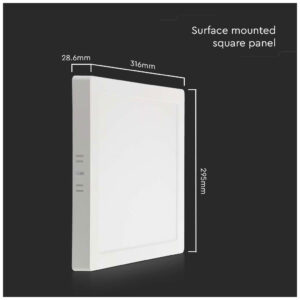 V-TAC Φωτιστικό Οροφής Εξωτερικό LED Mini Backlit 12W 1200lm 360° IP20 Τετράγωνο Ζεστό Λευκό Άσπρο Σώμα 10495