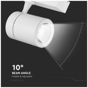 V-TAC Φωτιστικό Σποτ Τριφασικής Ράγας LED 35W 230V 3000lm 10° IP20 Άσπρο Σώμα Ζεστό Λευκό 211255