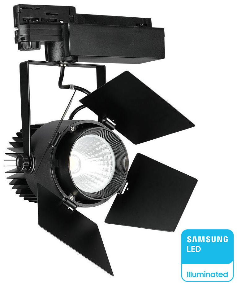V-TAC Φωτιστικό Σποτ Τριφασικής Ράγας LED COB 33W 230V 3000lm 24°-60° IP20 Samsung Chip Μαύρο Σώμα Φυσικό Λευκό 21372