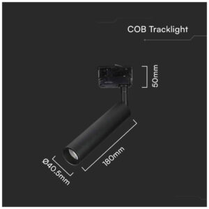 V-TAC Φωτιστικό Σποτ Τριφασικής Ράγας LED COB 7W 230V 700lm 24° IP20 Samsung Chip Μαύρο Σώμα Ψυχρό Λευκό 21355