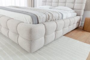 Υπέρδιπλο Κρεβάτι Magner για στρώμα 180x200cm, Μπεζ 211x103x237cm - BOG4587