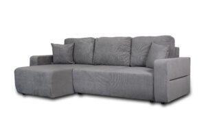 Amaretto Γωνιακός καναπές κρεβάτι με αποθηκευτικό χώρο 240x149εκ. Γκρι ανοιχτό Αναστρέψιμη γωνία