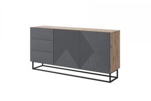 Μπουφές Sky 167x81x43cm Ανθρακί + Rivier Stone με πόδια - BOG4589