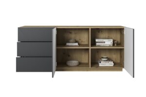 Μπουφές Soho Ανθρακί + Rivier Stone 167x71x43cm - BOG4589