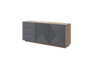 Μπουφές Soho Ανθρακί + Rivier Stone 167x71x43cm - BOG4589