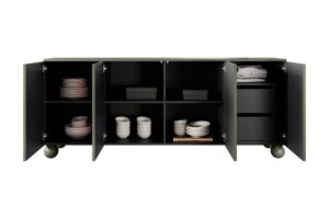 Μπουφές Sorena II Λαδί 200x82x45cm με στρογγυλά πόδια, 2 εσωτερικά συρτάρια & εσωτερικά ράφια - BOG4589