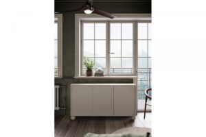 Μπουφές Sorena II Μπεζ 150x82x45cm με στρογγυλά πόδια, 4 συρτάρια & εσωτερικά ράφια - BOG4589