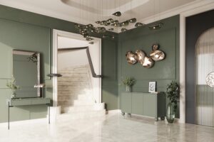 Μπουφές Sorena II Λαδί 150x82x45cm με στρογγυλά πόδια, 4 συρτάρια & εσωτερικά ράφια - BOG4589