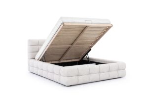 Υπέρδιπλο Κρεβάτι Magner με αποθηκευτικό χώρο για στρώμα 180x200cm, Μπεζ 211x103x237cm - BOG4587