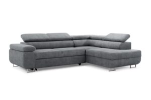 Γωνιακός καναπές/Κρεβάτι Anna L/ Γκρι/Ασημί πόδια/ Δεξιά γωνία/271x98x201 BOG5333