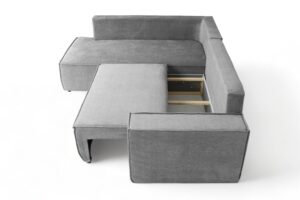 Γωνιακός Καναπές-Κρεβάτι Fabio με αποθηκευτικό χώρο, Γκρι - Αριστερή Γωνία - BOG4589