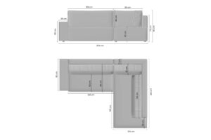 Γωνιακός Καναπές-Κρεβάτι Fabio με αποθηκευτικό χώρο, Γκρι - Αριστερή Γωνία - BOG4589