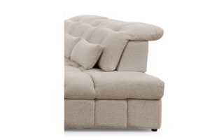 Γωνιακός καναπές-κρεβάτι Magner U III σε σχήμα "Π" με αποθηκευτικό χώρο & ηλεκτρικά επεκτεινόμενα καθίσματα 342x107x280cm - Μπεζ - Δεξιά Γωνία - BOG4575