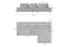 Γωνιακός Καναπές-Κρεβάτι Niki Mini/ Κρεμ/ Δεξια γωνία/ 277x80x168 BOG6374