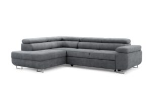 Γωνιακός καναπές/Κρεβάτι Anna L/ Γκρι/Ασημί πόδια/ Αριστερή γωνία/271x98x201 BOG5322