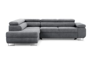 Γωνιακός καναπές/Κρεβάτι Anna L/ Γκρι/Ασημί πόδια/ Αριστερή γωνία/271x98x201 BOG5322